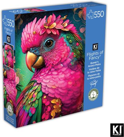KI Puzzles 550ピースパズル 大人用 クイーンズアビアリー- Petra RomantzArt 鳥 ジグソーパズル 24X18 マルチカラー