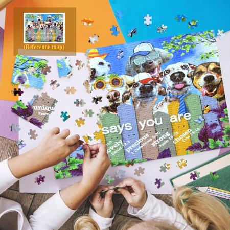 500 Piece Puzzle for Adults Happy Dog Jigsaw Puzzle 500 Piece Family Game Wooden Jigsaw Puzzle Gift Animal Puzzle Educational Funny Puzzle