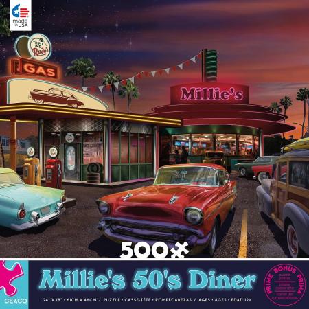 Ceaco - Land of The Free - Millie's 50's Diner - 500 Piece Jigsaw Puzzle