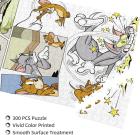 Jigsaw Puzzle Tom and Jerry Wooden 300 Piece Happy Days Parent-Child Puzzle Birthday Present (26x38cm)