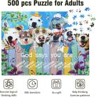 500 片成人拼圖快樂狗拼圖 500 片家庭遊戲木製拼圖禮物動物拼圖教育有趣拼圖